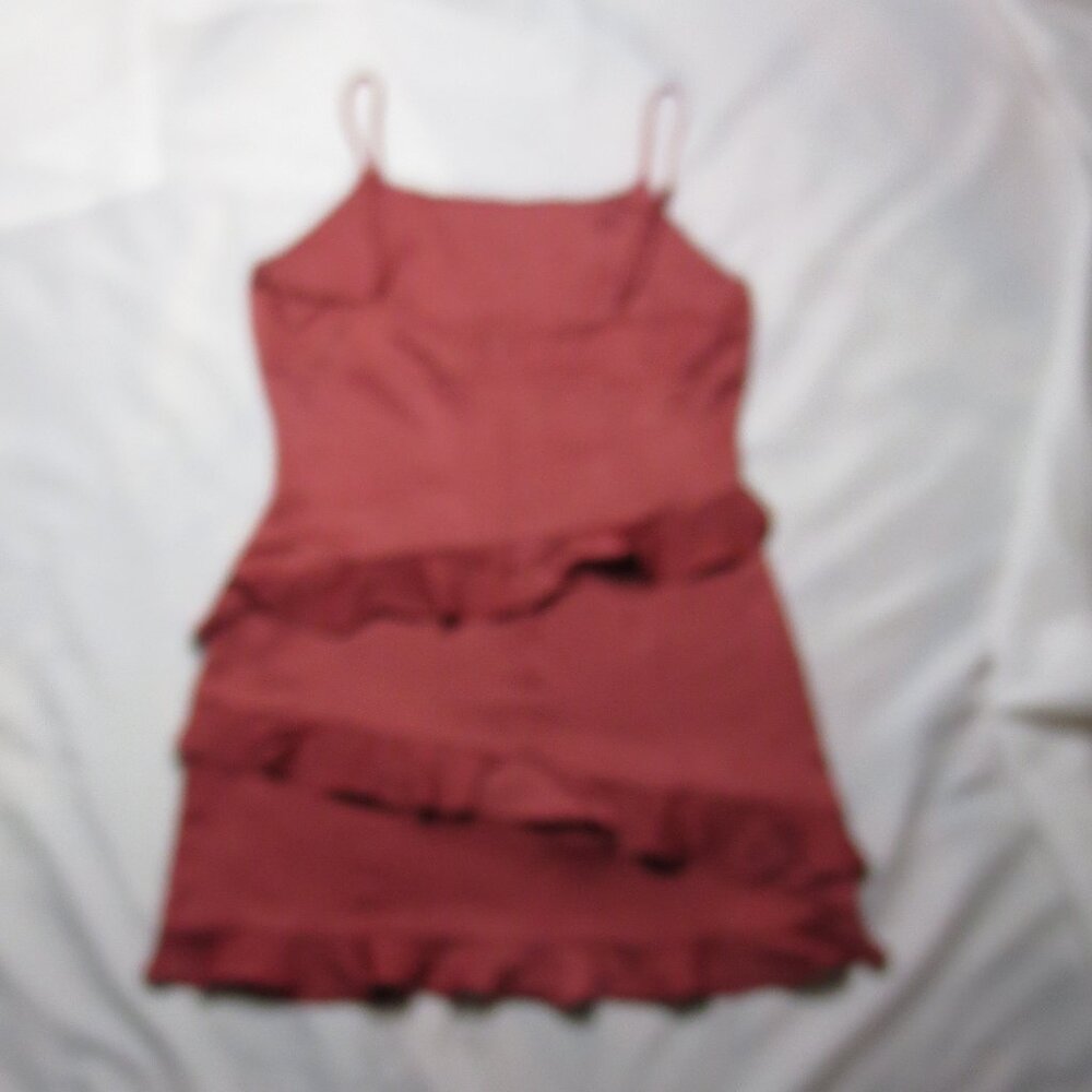 ALTAR’D STATE womens DRESS spaghetti RUFFLE orange RUST mini PROM boho SIZE L - Picture 8 of 8